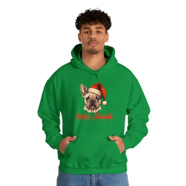 Santa's Frenchie Unisex Hoodie - Image 3