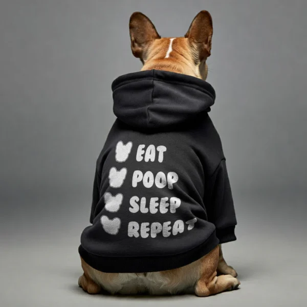 Repeat - Personalized French Bulldog Hoodies with Funny Quotes - Image 2