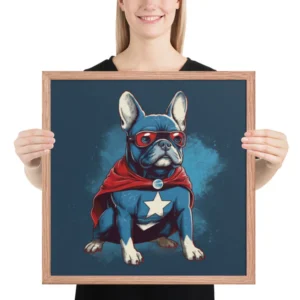 French Bulldog Framed Poster - Captivating Wall Art for Frenchie Lovers - 18″×18″